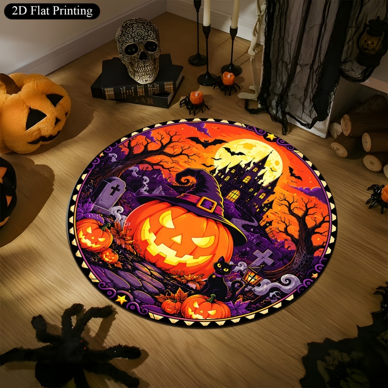 Commercial Printing House - Tapete Redondo de Halloween com Estampa