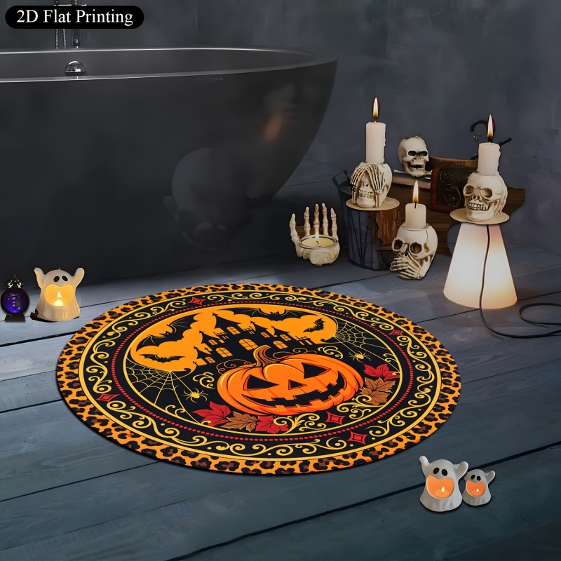 Commercial Printing House - Tapete Redondo de Halloween com Estampa