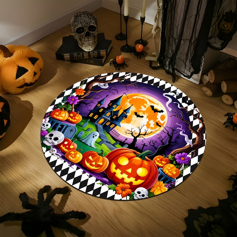 Commercial Printing House - Tapete Redondo de Halloween com Estampa