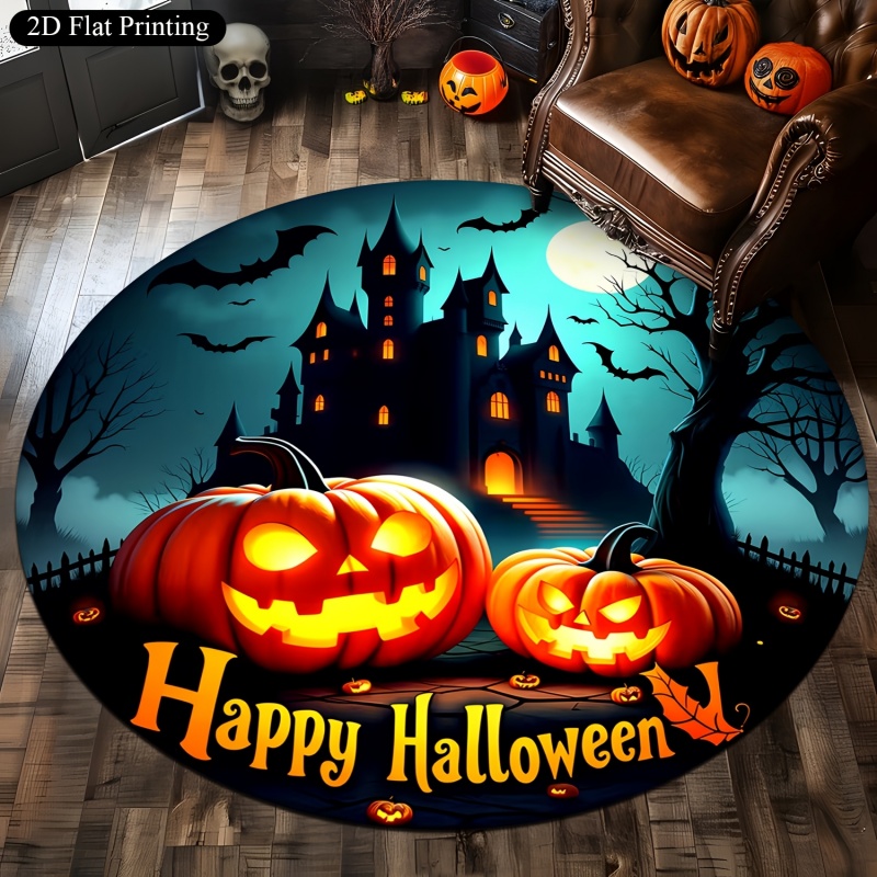 Commercial Printing House - Tapete Redondo de Halloween com Abóbora