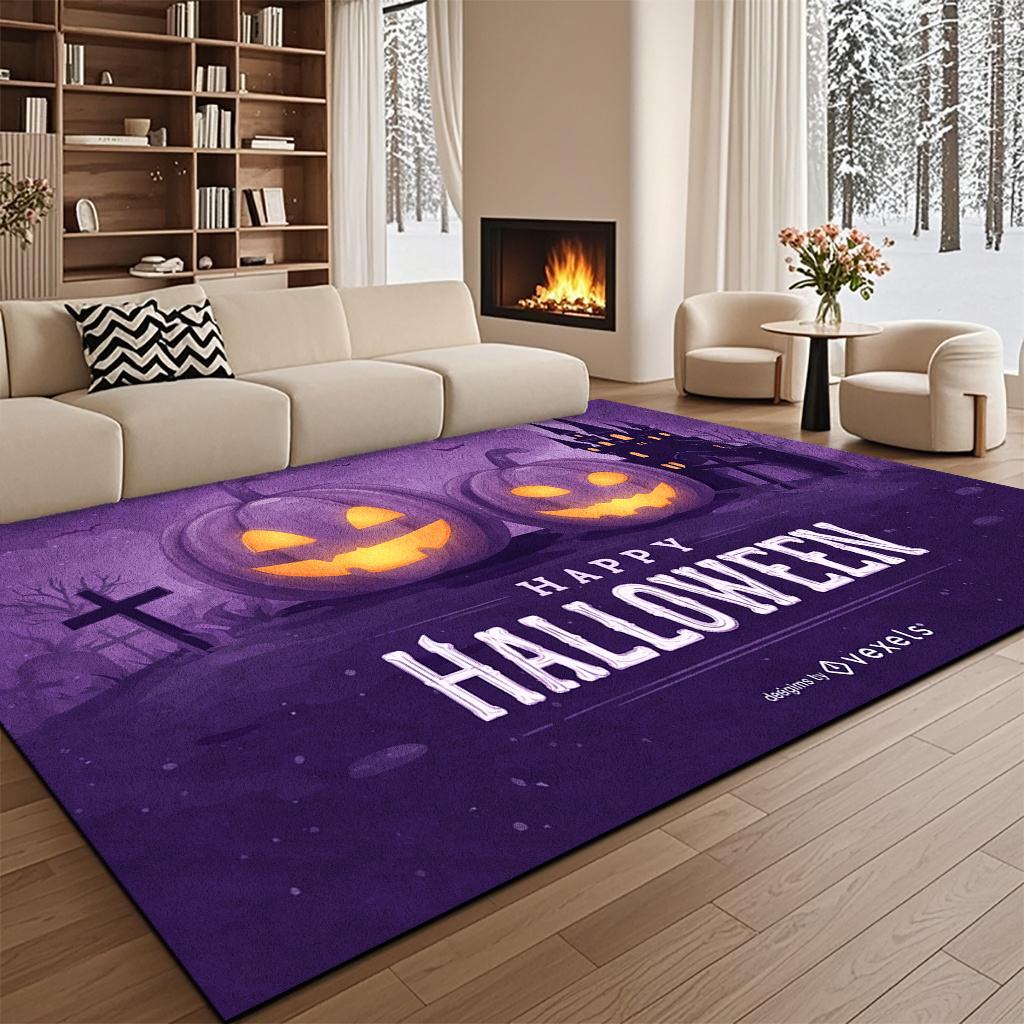 Commercial Printing House - Tapete Retangular Roxo de Halloween, Tapete