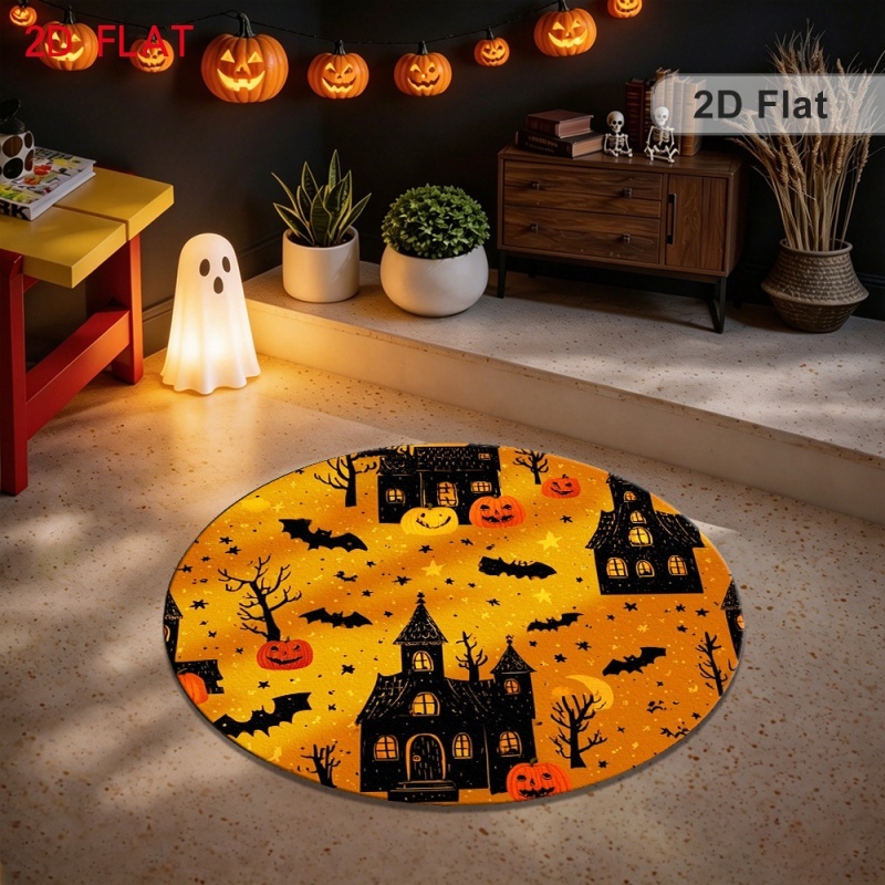Commercial Printing House - Tapete Redondo de Halloween com Estampa