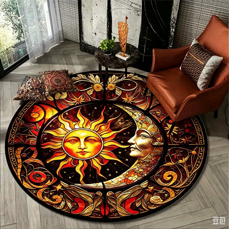 Tapete Redondo Místico Sol e L - Commercial Glass Printing avaliação e preço